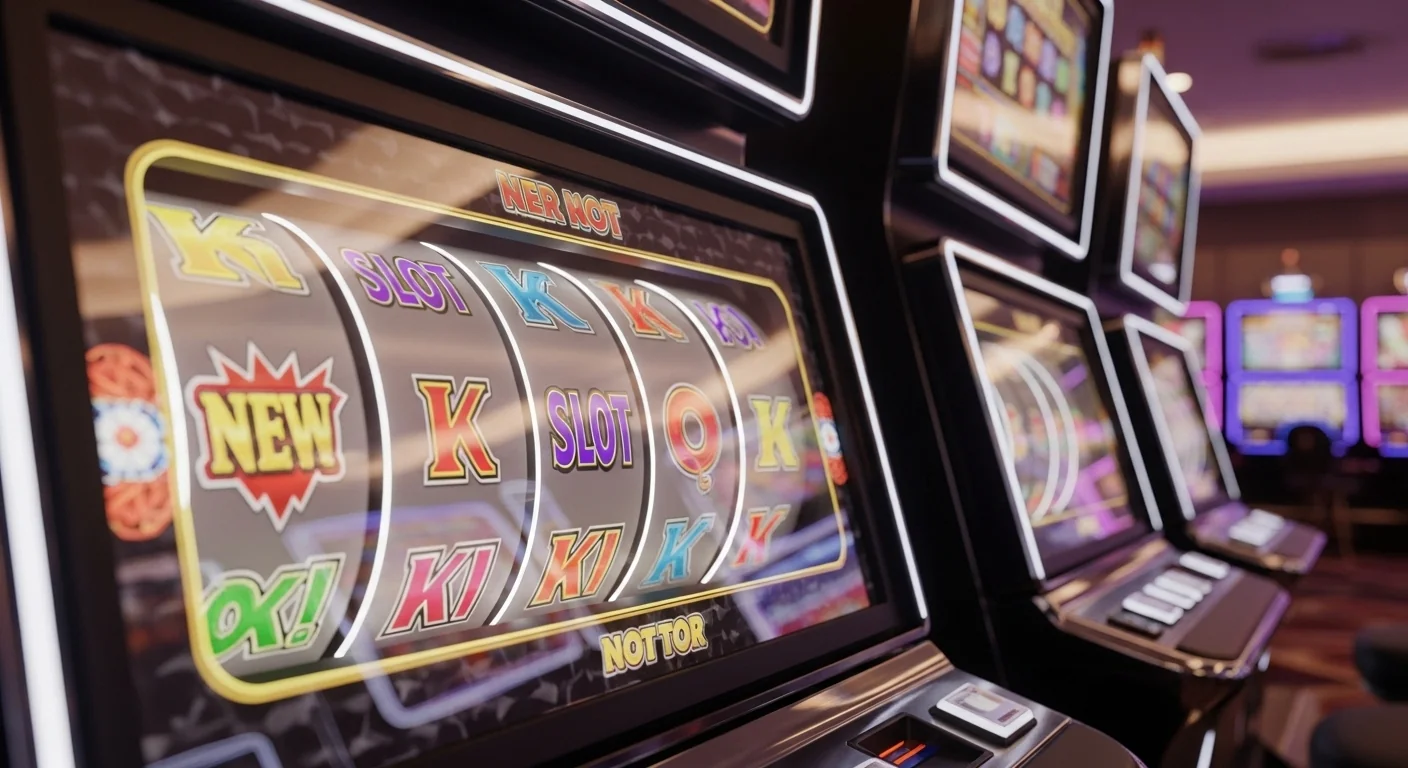 A modern pokie screen showing a big win and features